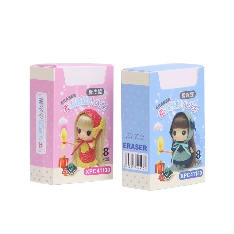 

8 шт. ластик для креативных спичек, красочный карандаш, резиновые школьные и офисные канцелярские принадлежности