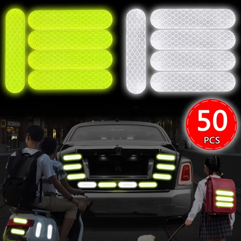 

Car Reflective Warning Sticker Motorcycle Helmet Night Safety Warning Strips Car Reflective Warning Stickers Decals