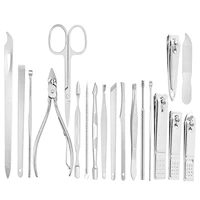 nail clipper set 19pcs stainless steel nail cutter pedicure kit professional nail clippers grooming kit pedicure care tools for