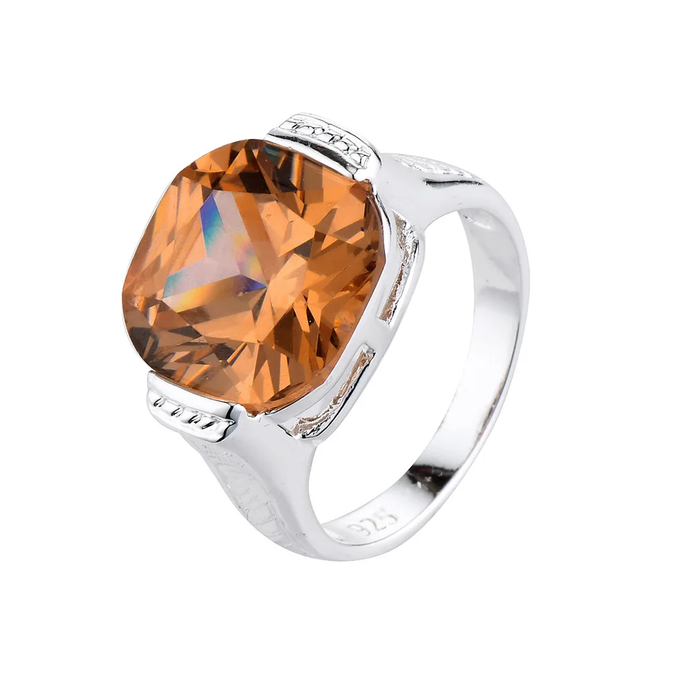 

Женское кольцо с фианитом, обручальное кольцо цвета шампанского, серебристого цвета