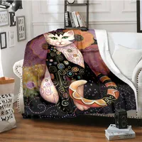 3D Animal Small Cat Cute Pattern Flannel Throw Blanket Soft Warm Lightweight Home Office Sofa Bed Decor Kids Teens Camping Gifts