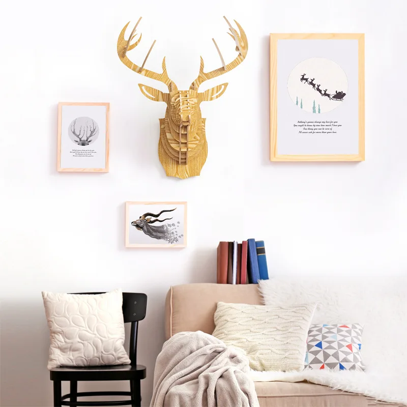 Деревянная голова оленя сделай сам деревянная животного в Северном Европейском