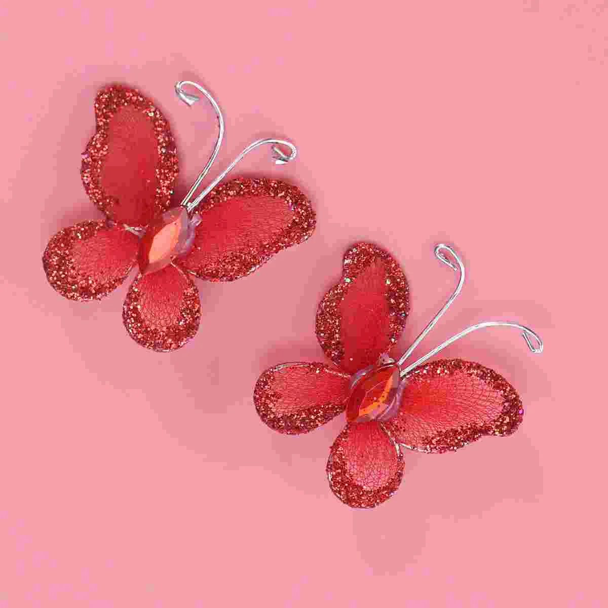 

50pcs Sheer Mesh Wire Glitter with (Red)