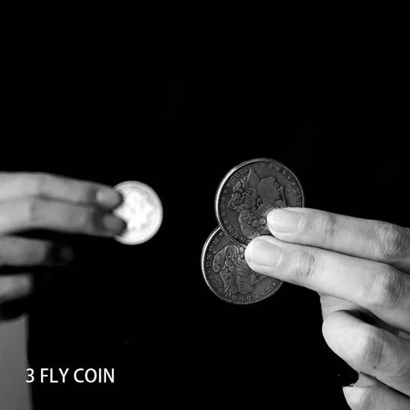 

Illusion Coin ( Morgan Coin Version) Magic Tricks 3 Fly Coins Magic Trick Props Fire Comedy Ring Close up Magic Magician