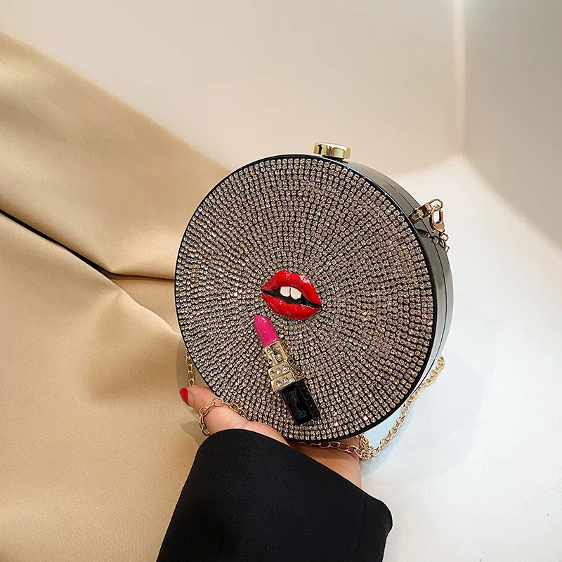 

Уличная модная женская сумка через плечо с бриллиантами, Новинка лета 2023, повседневная женская сумка через плечо в стиле ретро, маленькая круглая сумка