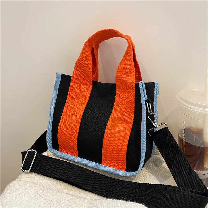 

Холщовая Сумка для женщин, модные дамские сумочки с цельными вставками, тоут, мессенджеры через плечо, Дизайнерские повседневные женские сумки на ремне