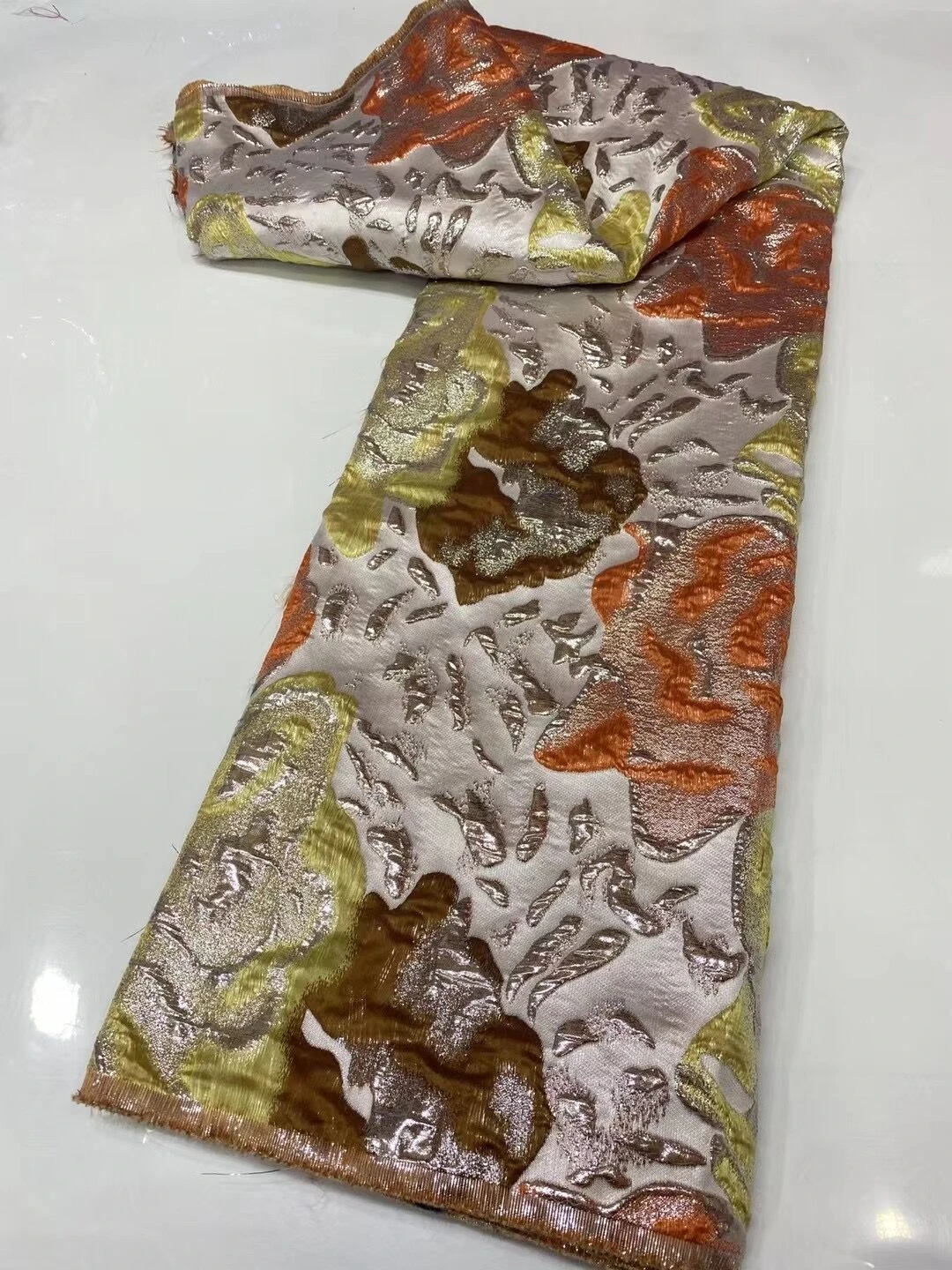 

Latest 2023 African Nigerian High Quality Tulle Lace Fabric Jacquard Organza Dress Embroidery Guipure Party Prom 5Yard YXZ075