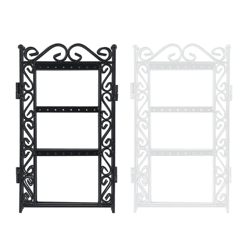 

Folding Fence Hair Hoop Jewelry Display Stand with Holes Earrings Stud Holder