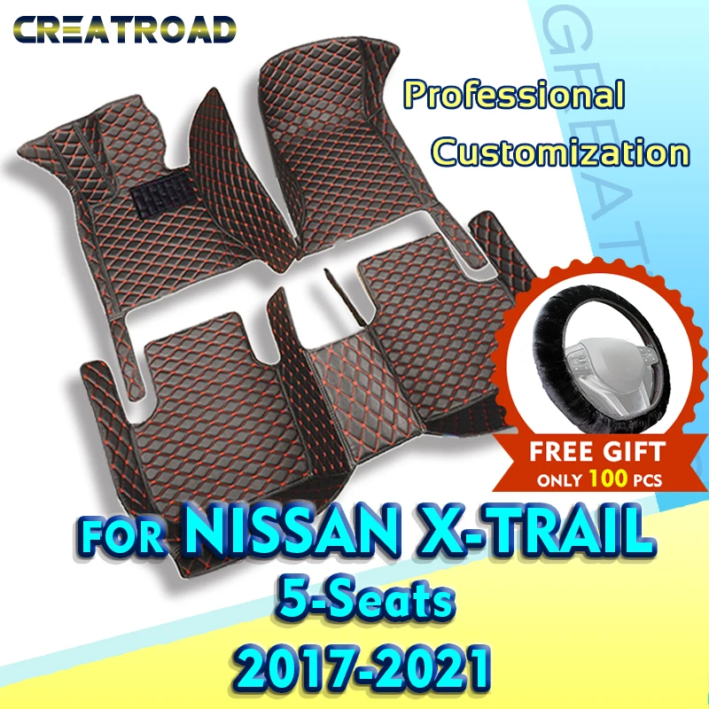 

Автомобильные коврики для Nissan X-Trail, пять сидений, 2017, 2018, 2019, 2020, 2021, под заказ, автомобильные накладки на ножки, коврик, аксессуары для интерьера