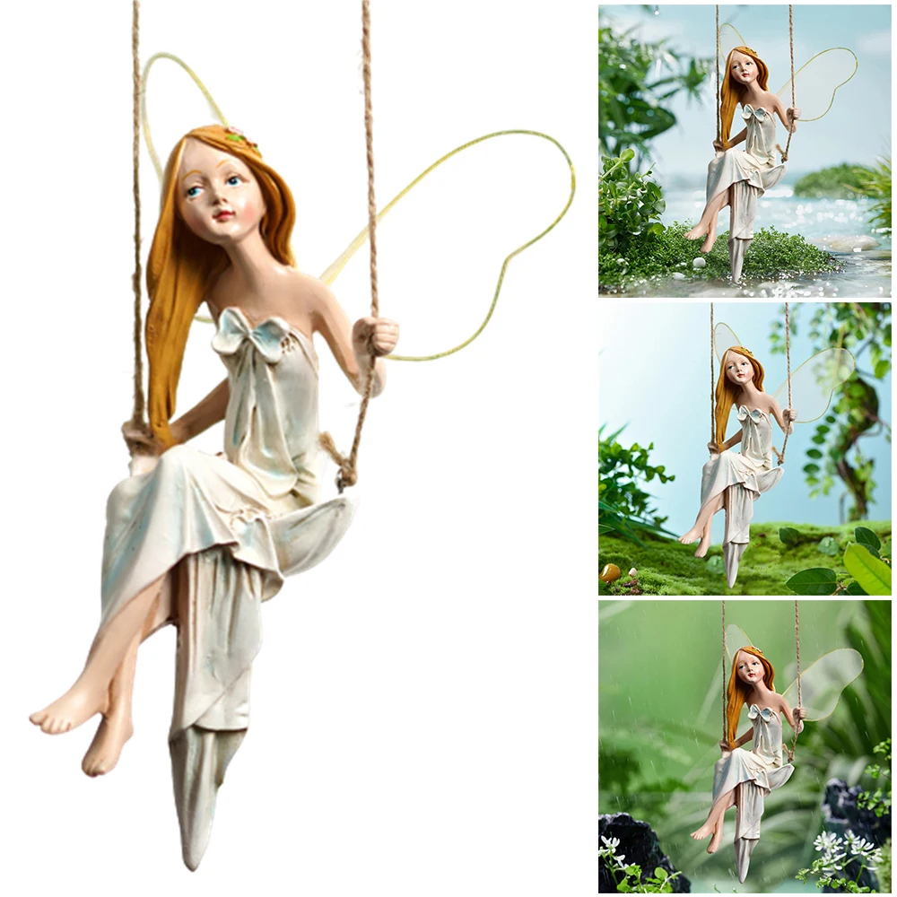 

Garden Fairy Statues Hanging Ornaments Figurine for Home Yard Decor with Rope 1 PC Not Easy to Fade Delicate Adorable XHC88