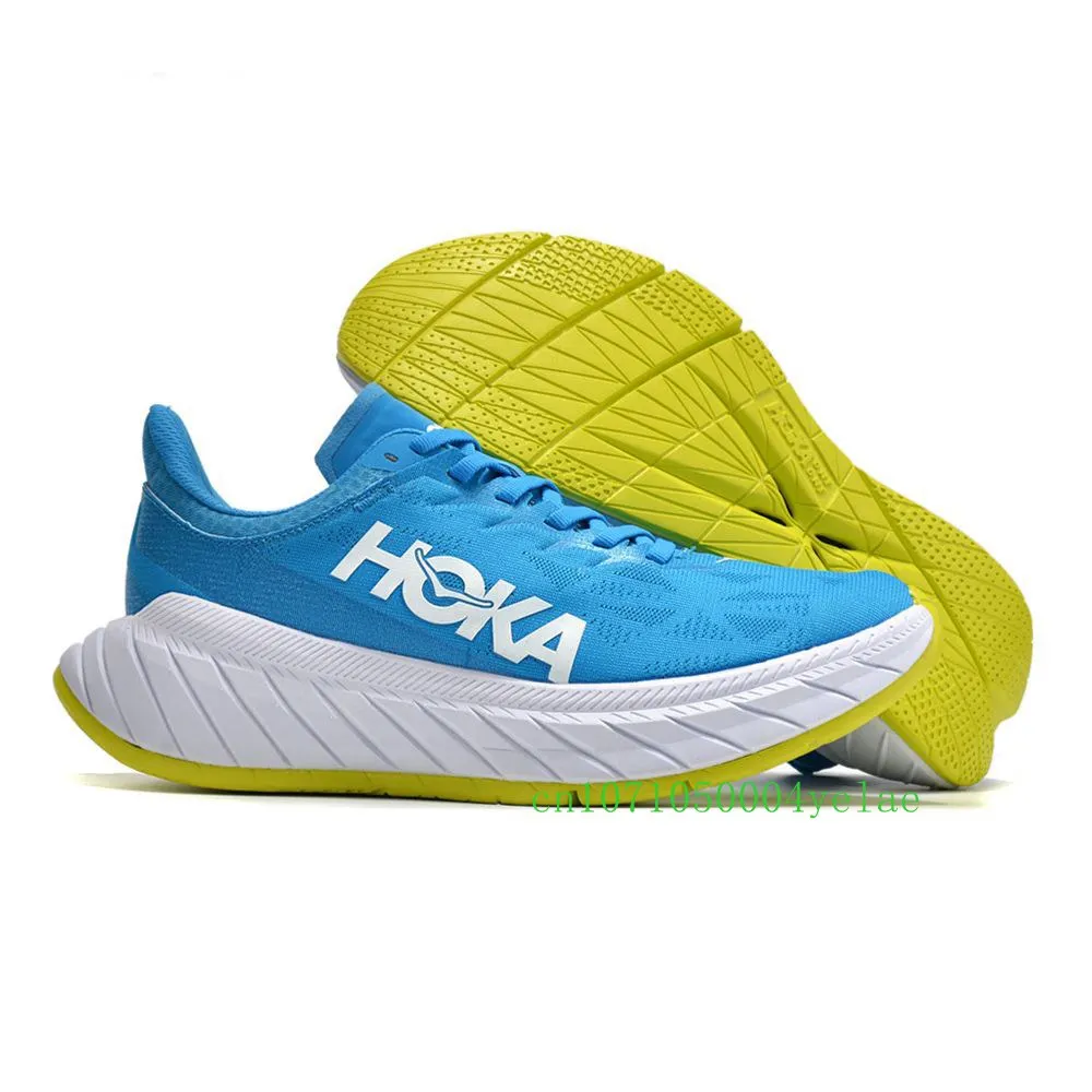 

Мужские и женские кроссовки для бега HOKA, синие дышащие кроссовки унисекс из сетчатого материала, повседневные теннисные туфли из углеродного волокна X2, 2019