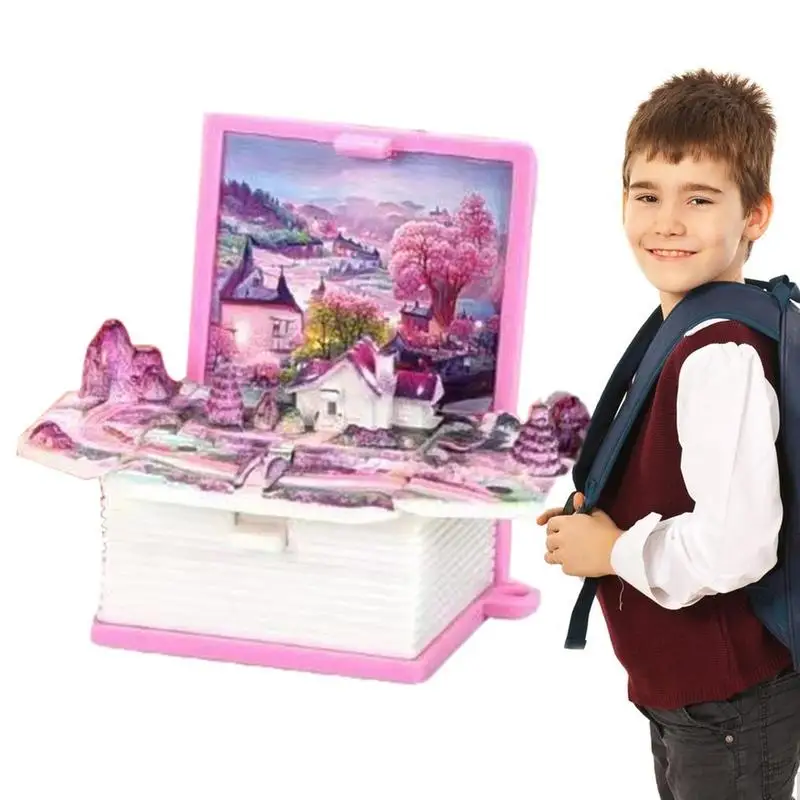 

Toy Book Charm Keychain Backpack Keychain Toys 3D Mini Popup Toys Small Gift For Boys Girls Keychain For Kids Backpack