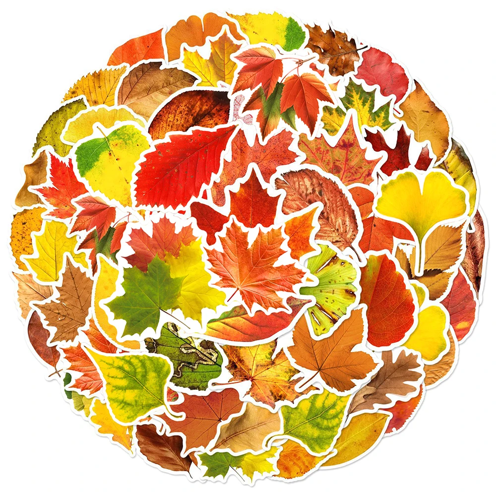 

10/60Pcs Autumn Leaves Art Aesthetic Varied Graffiti Stickers Scrapbooking Notebook Phone Laptop Travel Luggage DIY Comics Gifts
