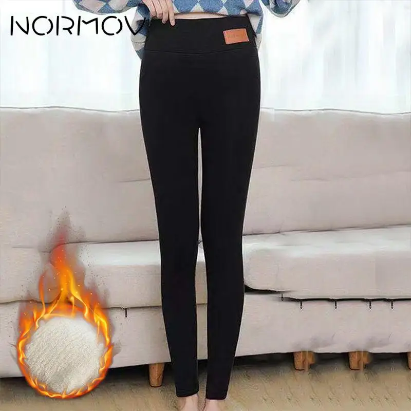

NORMOV Womens Winter Wool Thick Cashmere Leggings Warm High Waist Tights Warm Fitting Leggings Warm Leggings Women Push Up