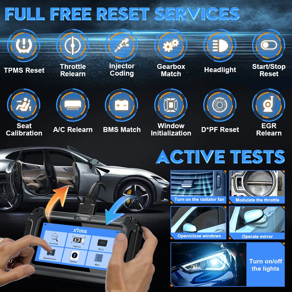 Фото XTOOL InPlus IP500 для Toyota, полная система, автомобильные диагностические инструменты, 19+ услуг, автомобильный сканер, пожизненное бесплатное обновление, считыватель кодов №4
