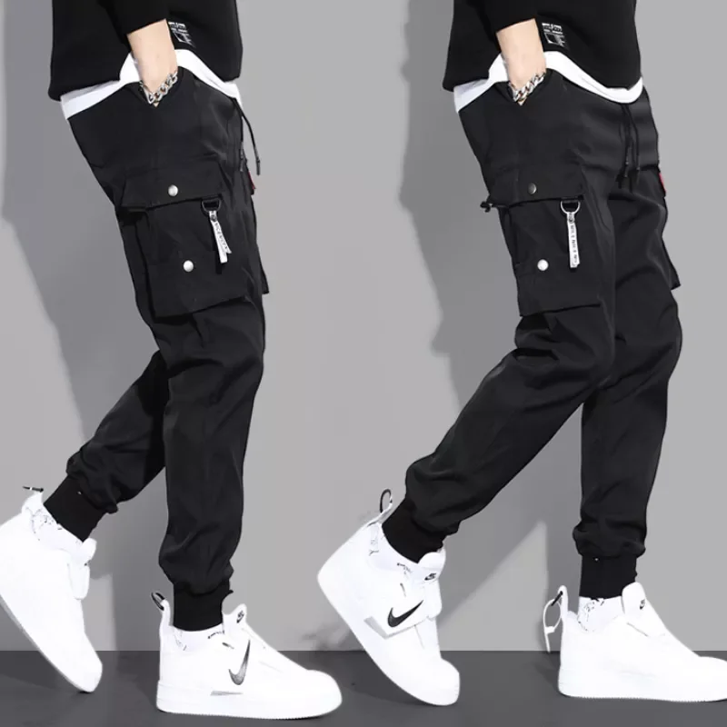 

2023NEW Men Pants Hip Hop Harem Joggers Pants New Male Trousers Mens Solid Multi-pocket Cargo Pants Skinny Fit Sweatpants