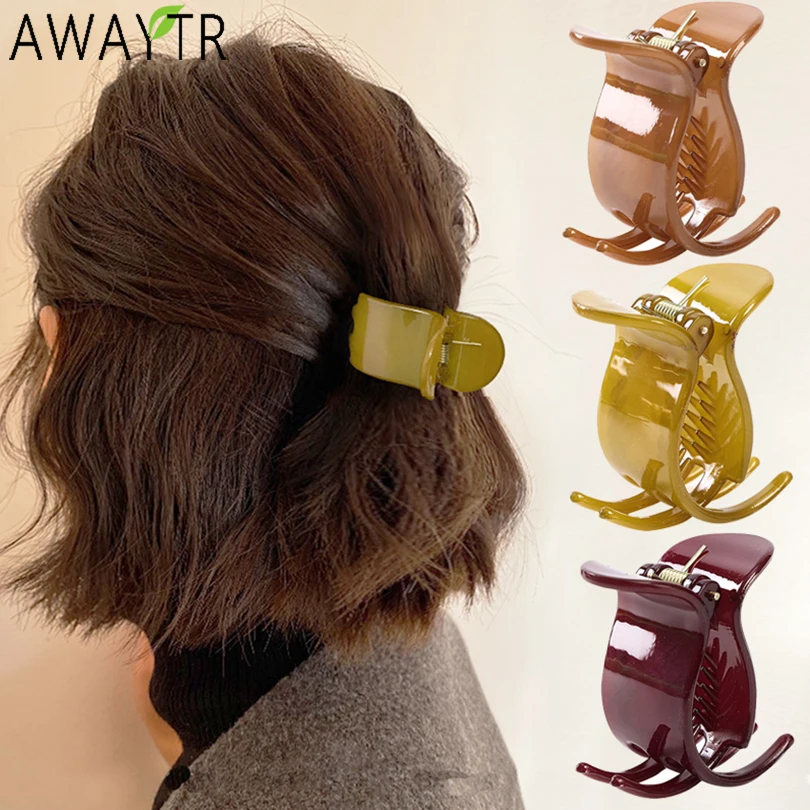 

AWAYTR Hair Claw for Women Girls Acrylic Hair Accessories Sweet Hair Claw Clips Crab Simple Hair Clamps Chic Hair Clip