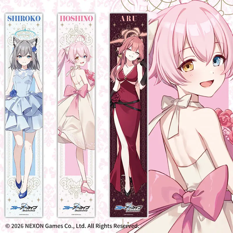 Фото Полотенце-впитыватель Blue Archive Rikuhachima Aru Anime Game 20x110см с персонажами Таканаси Хошино и Суннооками Широко, спортивное полотенце для фанатов, подарки №1