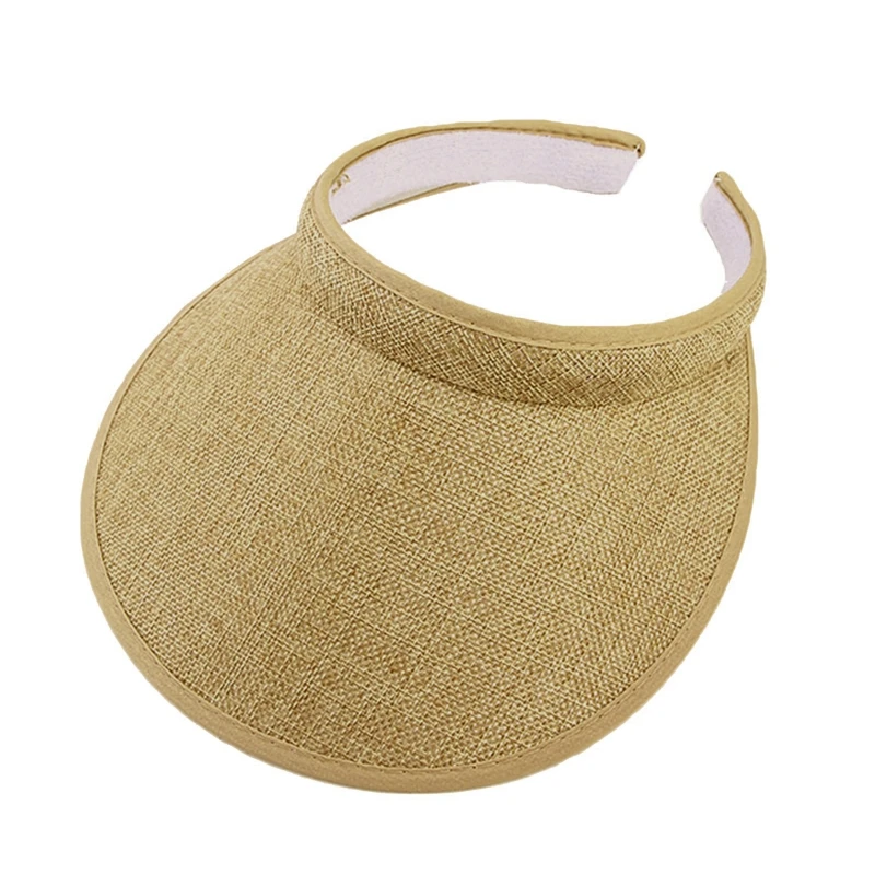 

Women Men Unisex Clip-On UV for PROTECTION for Sun Visor Hat Faux Linen Plaid We