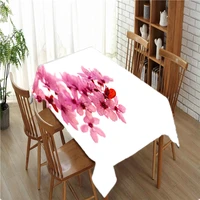cherry blossom sakura pink flower waterproof tablecloth wedding table decor table runner kitchen dinning table cover