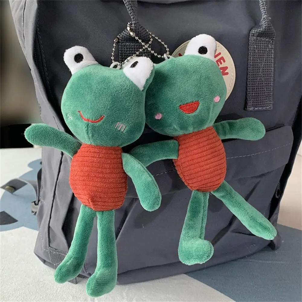 

Cute Frog Plush Keychain Bag Ornament Cartoon Animals Car Keyring Mobile Phone Chain Hanging Decorations Backpack Pendant