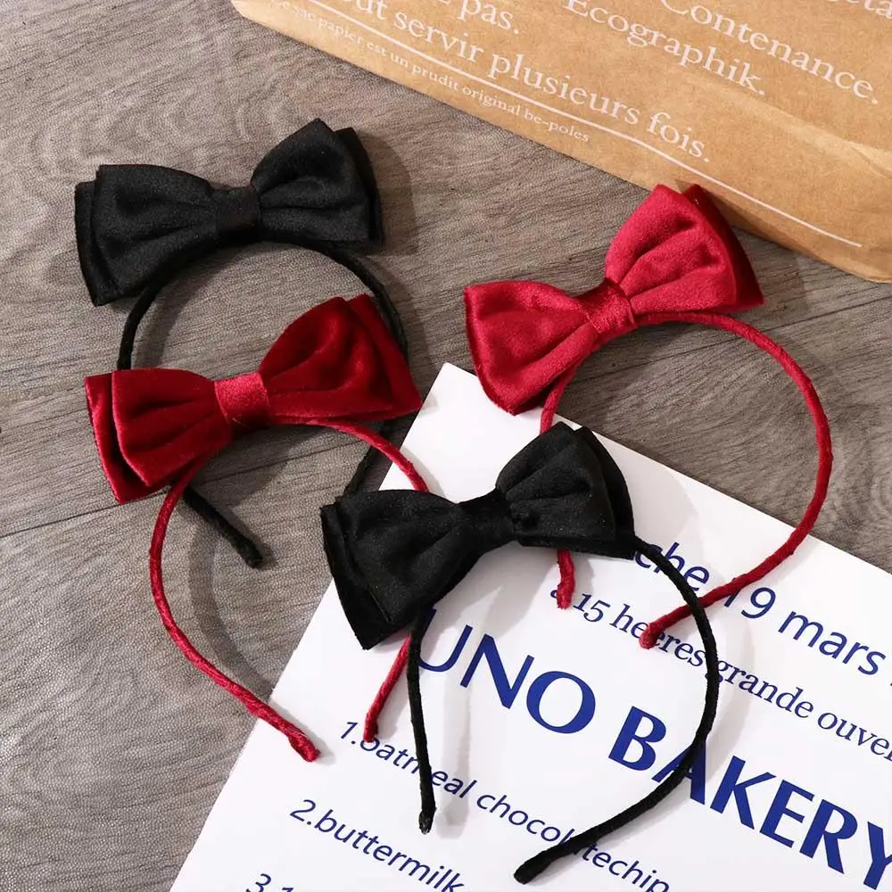 

Non-slip Cloth Double Layer Bow For Girls Children Hair Band Sweet Decoration Princess Hair Hoop Velvet Bow Hair Band