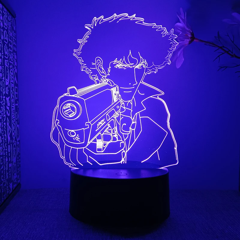 Cowboy Bebop 3d Led Lamp For Bedroom Manga Night Lights Anime Action Figure Room Decor Cute Children's Gift Luces