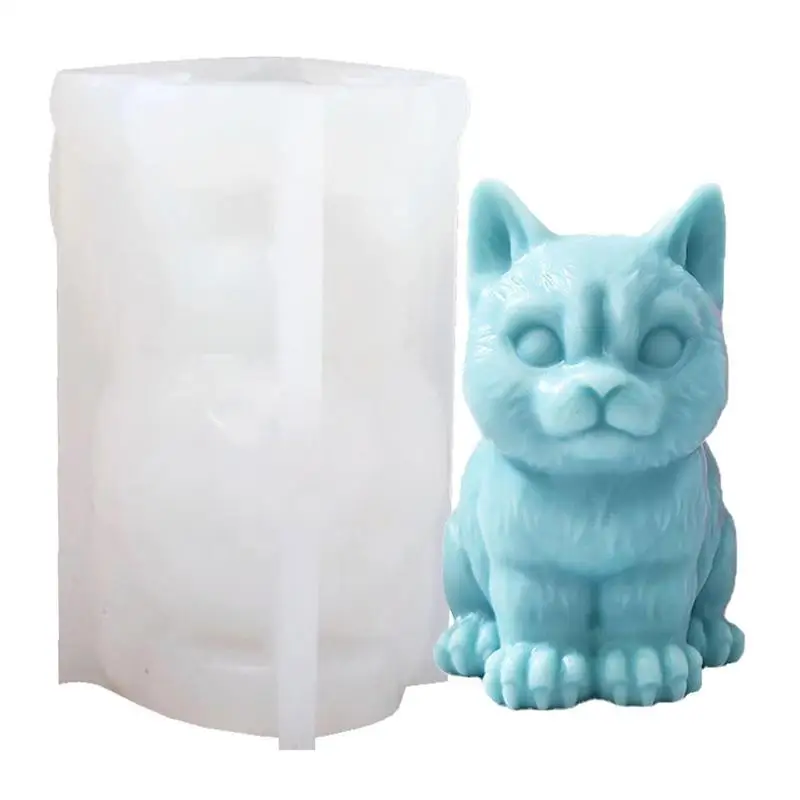 

3D Cat Shape Silicone Candle Mold Easy Demoulding Round Ball Sphere Candle Making Resin Mould For Room And Home Decoration