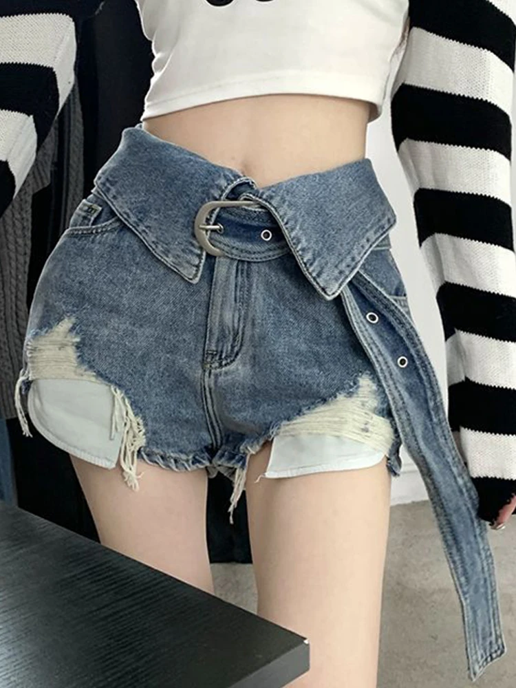Summer Outfits For Women 2023  Low Rise Baggy Mini Short y2k Treetwear Trendyol Denim Sexy Ensembles Courts Jeans Korean Style