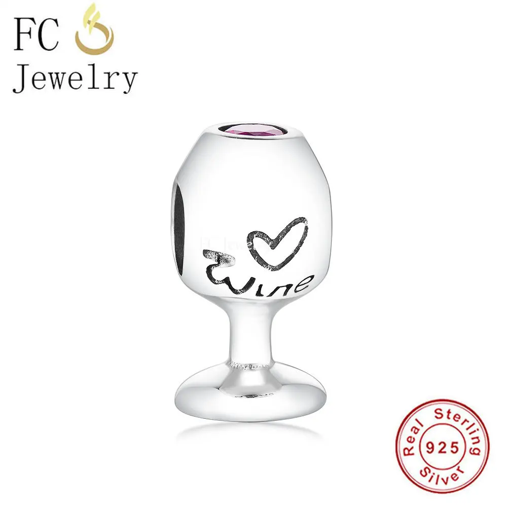 FC Ювелирные изделия Fit Оригинальные подвески для браслета Real 925 Серебро Любовь Сердце Кофейная чашка Винный шар для женщин Берлок 2022 вперед.
