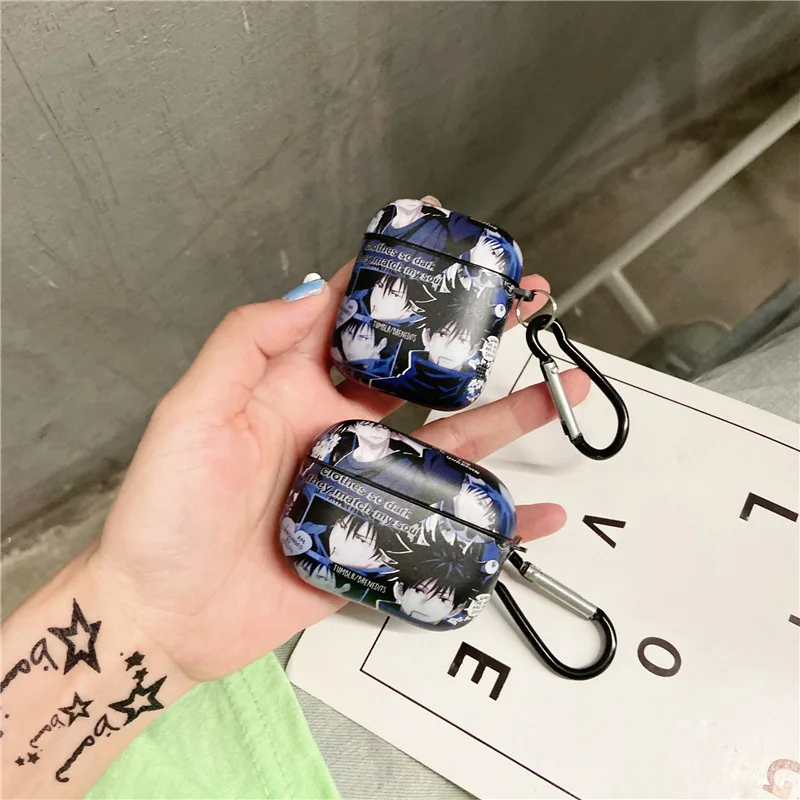 

Anime Cartoon Jujutsu Kaisen Keychain Earphone Cover Case For Airpods 1 2 3 Pro Headphone Box Charging Protective Men Keyring