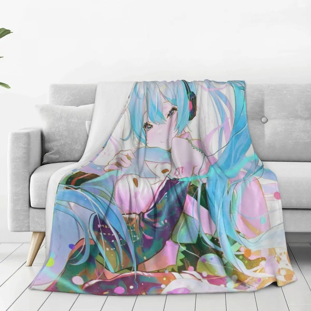 3D японское милое музыкальное одеяло с героями мультфильмов Хацунэ Мику дорожное