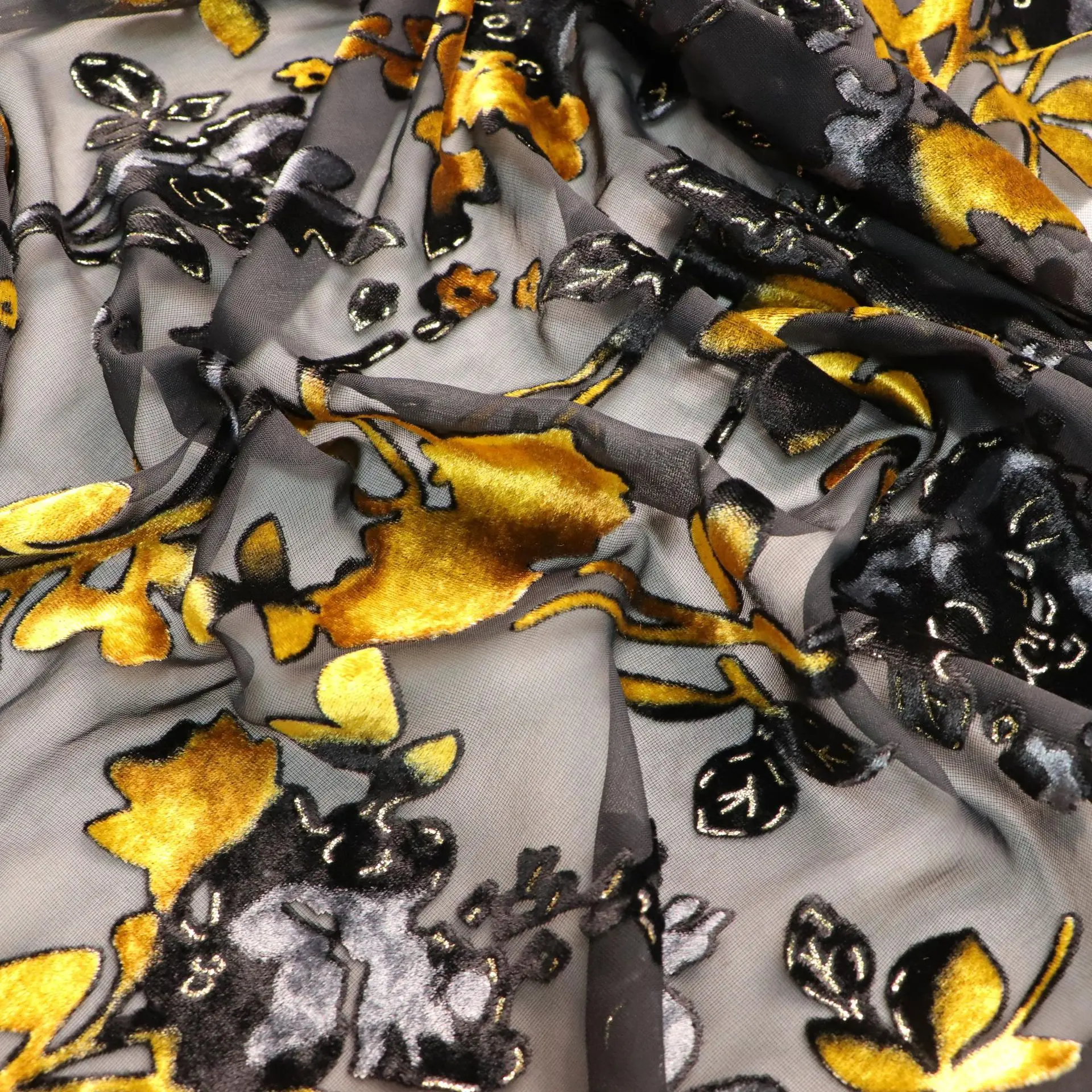 Женская тканая бархатная парча с липким принтом позолоченная ткань ночная