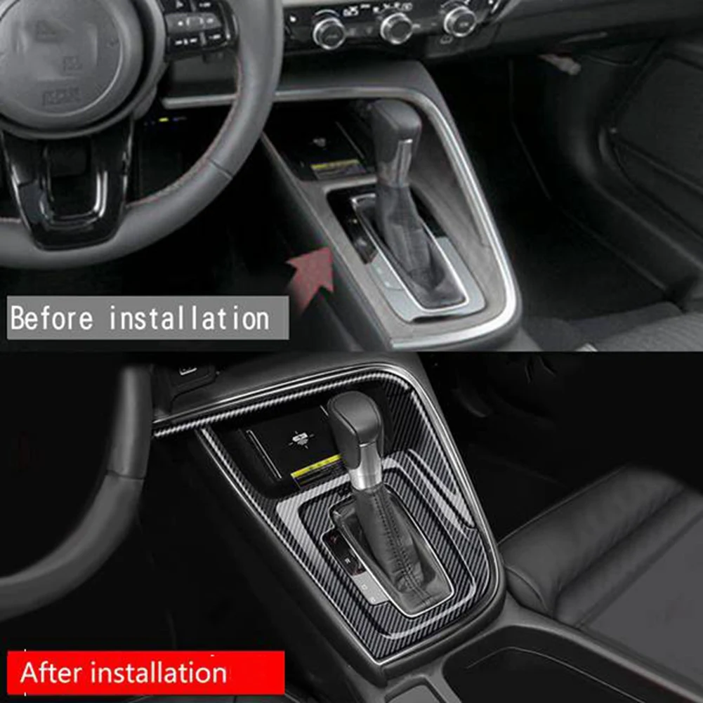 

3Pcs Carbon Fiber Central Control Gear Shift Panel Decal Interior Modification for Honda HRV XRV XR-V HR-V 2022 2023 LHD