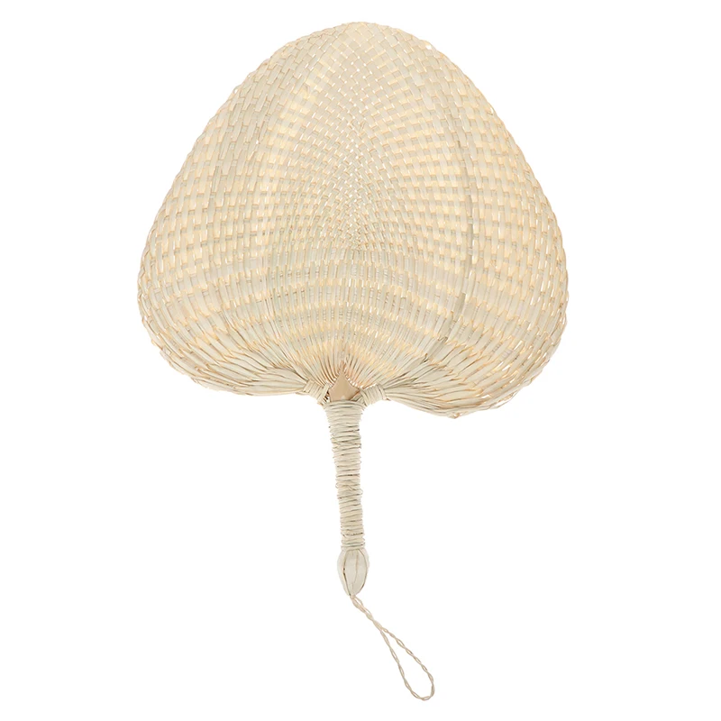 

1pc DIY Woven Cooling Fan Pure Natural Handmade DIY Heart Shaped Bamboo Woven Fan Artificial Summer Cooling Fan Home Decoration