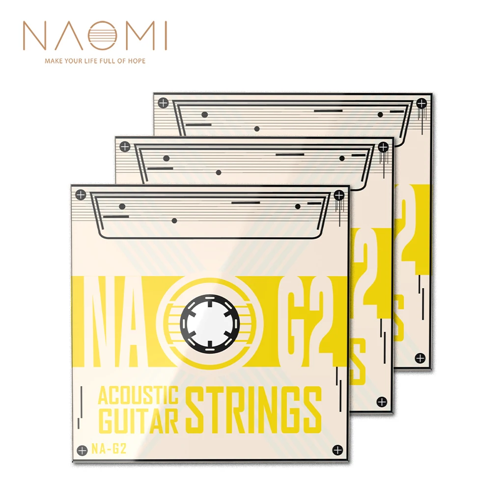 

NAOMI 3SET NA-G2 Acoustic Guitar Strings Hexagonal Core Phosphor Copper Wire .011-.052 Inch Strings w/ Clear Tone