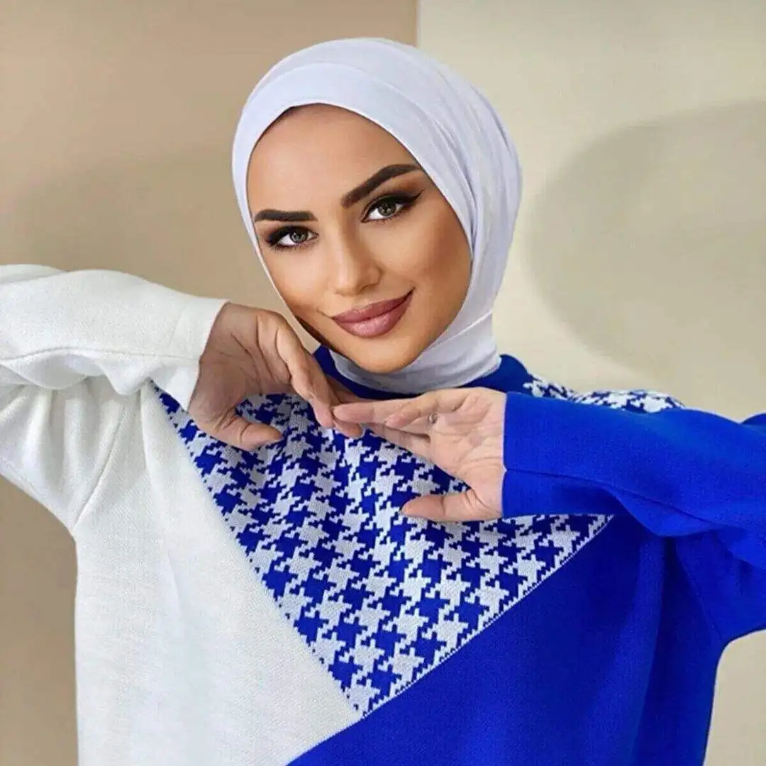 Модный Мусульманский Хиджаб Для Женщин С Мгновенной Пряжкой Внутренняя Кепка