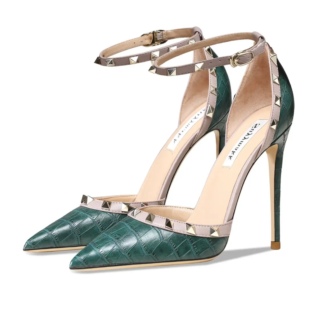 2023 New Brand Pumps Shoes For Women High Heels Rivets Summer Sandals Gladiator Sexy Ankle Strap Fashion Party Wedding Shoes 8cm