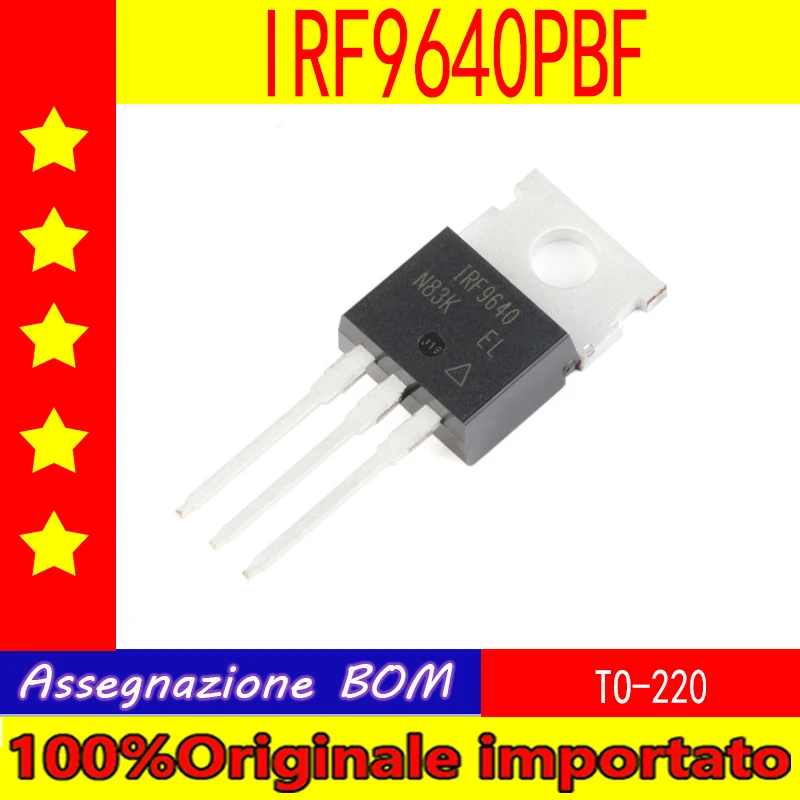 

100% Оригинальный импортный 10 шт./лот IRF9640PBF IRF9640 TO-220 FET MOSFET 200V 11A