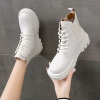 ladies martin boots autumn and winter new pu platform shoes 2022 lace up sports short boots fashion outdoor casual womens boots