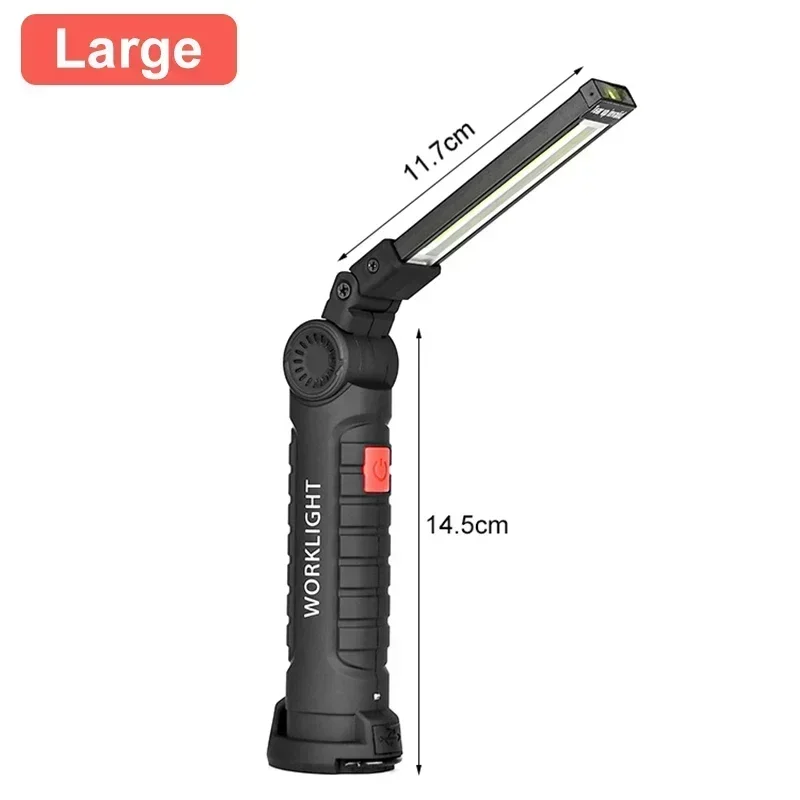 

USB перезаряжаемый складной фонарик COB черный