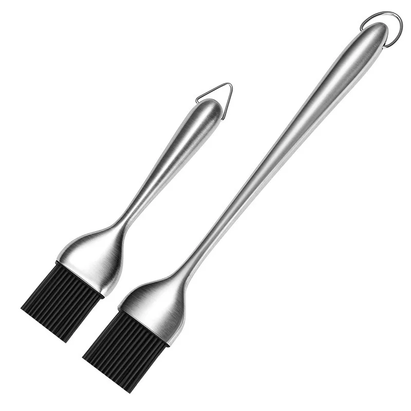

BBQ Oil Brush Stainless Steel Handle Removable Silicone Barbecue Basting Brush Picnic Barbecue Tool Camping Equipment