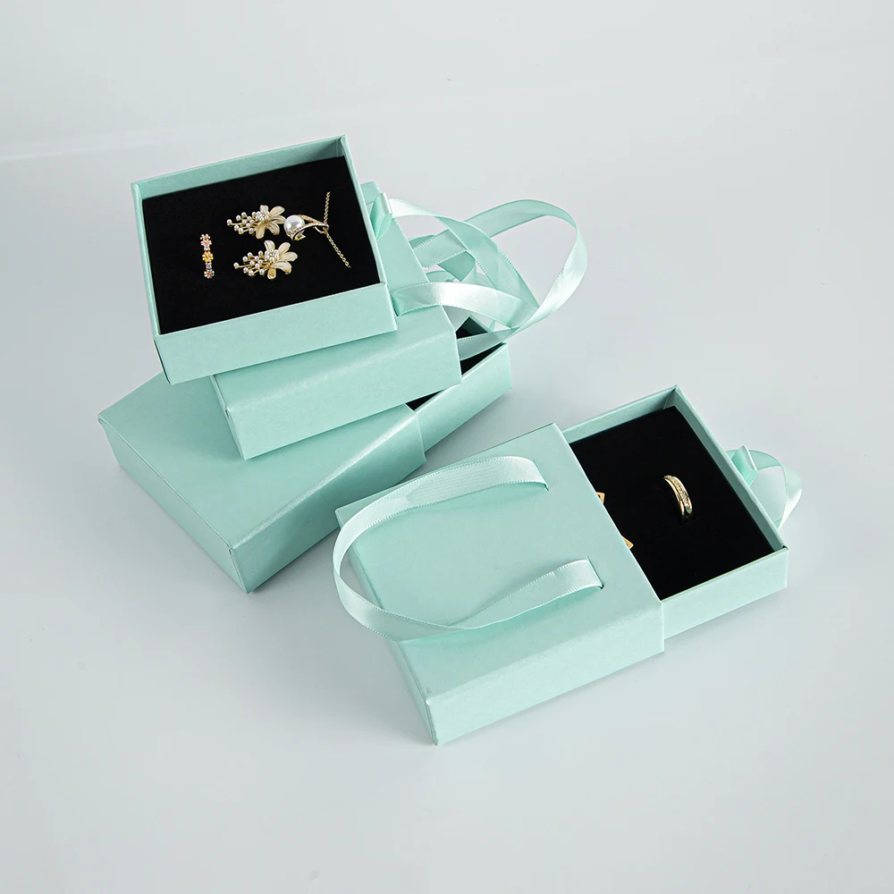 

High-end Earring Paper Package joyero Drawer Ring Necklace Bracelet Jewelry Storage Box Packing with Handle Portable Travel Box