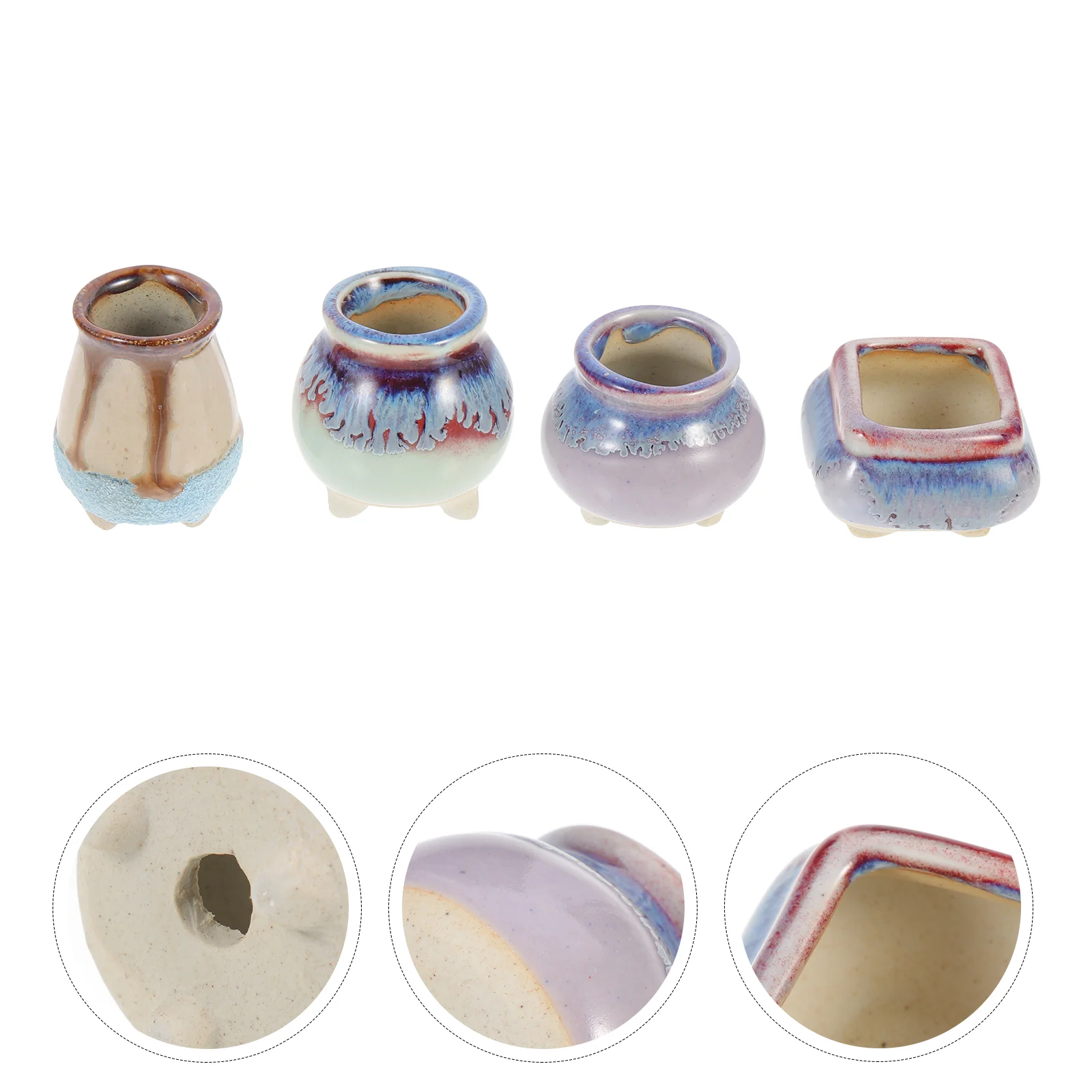 

Pot Flowerpots Mini Ceramic Flower Clay Porcelain Planter Garden Home Gardening Pots Planting Containers Adornments