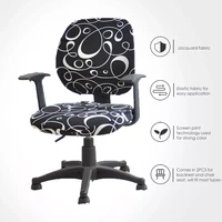 computer chair cover spandex printed office chair cover 2 pieces set for chair back and base