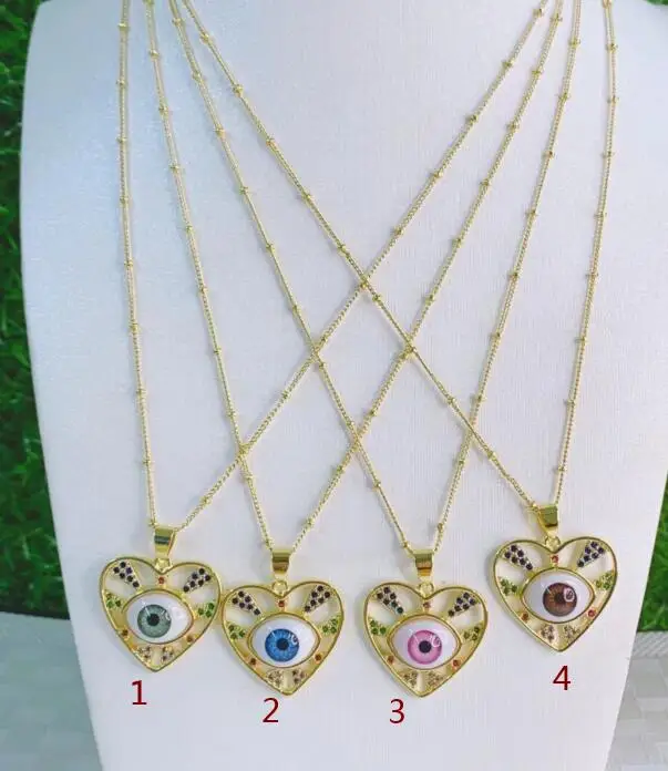 

1 шт., подвеска из смолы в форме сердца, сглаза, ожерелья для женщин, ювелирные изделия, турецкий синий глаз, свитер, цепь до ключицы df3f
