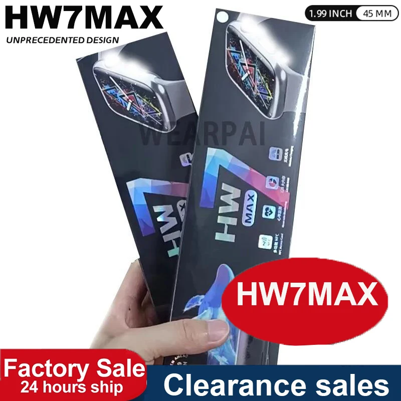 [Clearance sales]1.99" full screen HW7 Max Smartwatch Men 45mm NFC + power saving mode 420 x480 HD Women Smart Watch