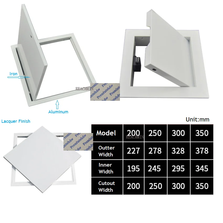 

Lacqure Square 8" 10" 12" 15" Metal Plumbing Access Panel Ceiling Wall Hinged Inspection Door Cam Magnetic L