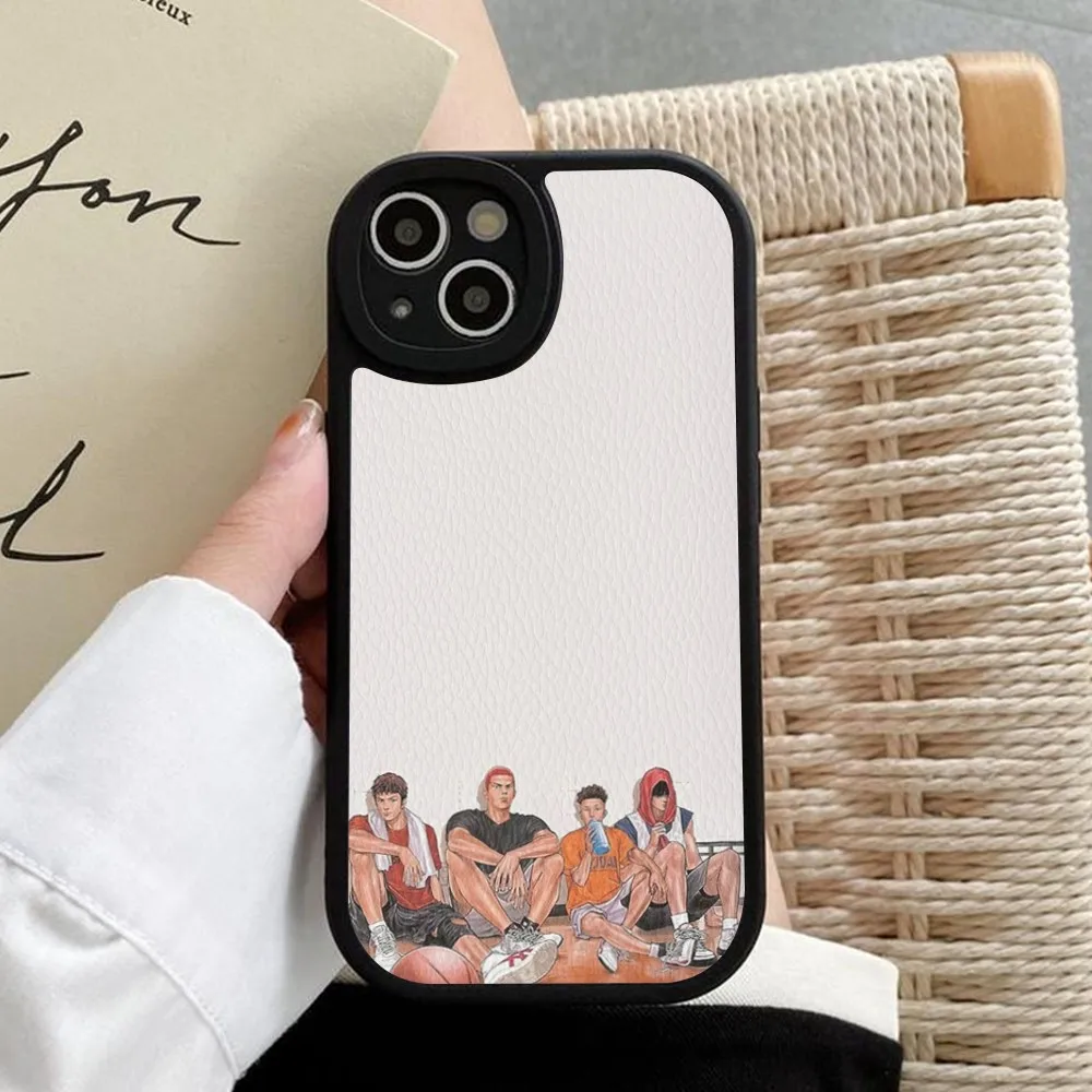 Коврик для мыши в стиле аниме Slam Dunk из твердой кожи iPhone 14 13 12 Mini 11 Pro Max Xs X Xr 7 8 Plus Fundas