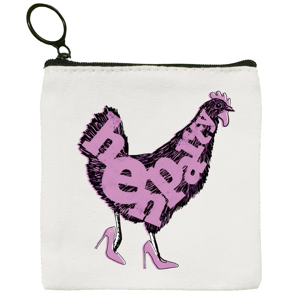 Hen Party Simple Coin Purse Female Student Canvas Security Hen Night Cute Team Bride Key Bag Mini Clutch Small Purse
